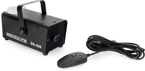 Showlite SN-400 Nebelmaschine 400W mit Fernbedienung (Nur 3 Minuten Aufwärmzeit, 56m³/min Nebelausstoß, 3,5m Sprühdistanz) schwarz