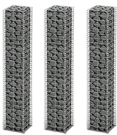 vidaXL 3x Gabion Panier à Pierres Fil Galvanisé 25x25x150 cm Clôture Jardin