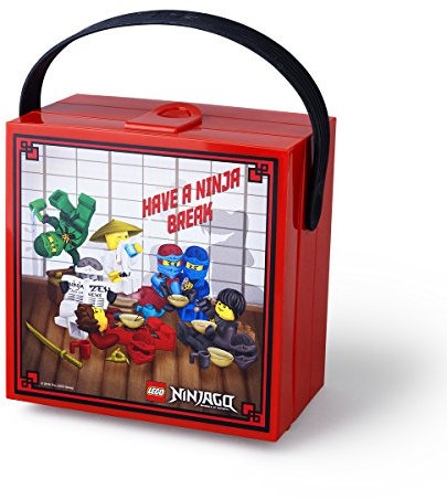Room Copenhagen LEGO NINJAGO Brotdose mit Tragegriff, Tragbare Aufbewahrungsbox, rot
