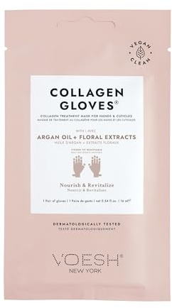 VOESH Collagen Gloves For Hands - Collagen Hand Spa Moisturizer - Repairing Hand Glove Masks for Moisturizing Dry Skin - K-Beauty Korean Skincare, 0.54 Fl Oz