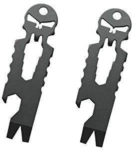 2PCS Multifunctional Tactical EDC Hand Tool,Screwdriver,Crowbar,Wrench,Bottle Opener (Black)
