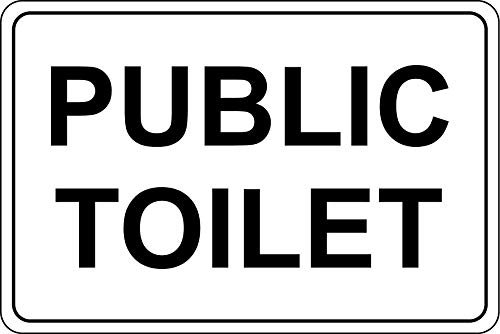 Public toilet restroom sign - 3mm Aluminium sign 300mm x 200mm