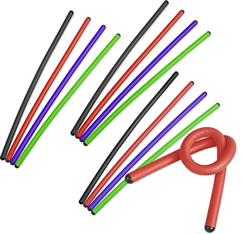 Andalus Twist Rubber Ties, 17-Inch Reusable Twist Ties in Assorted Colors - Holds Up to 110 Pounds (12 Pack)