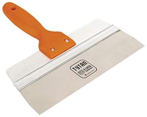 Toolty Stainless Steel Spatula - 150x60mm - Wooden Handle and Aluminum Profile - for Plastering, Finishing, Sand, Cement - Filling, Taping Knife, DIY - TLTY-1914