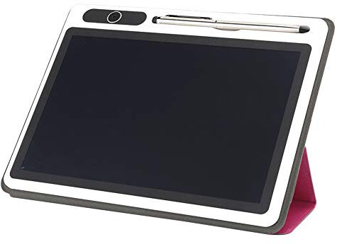 Topiky 10,1-Zoll-LCD-Handschrifttafel mit Ledertasche und Stiftset, Elektronischer Notizblock LCD-Tablet-Zeichenblock Business Supply Handmalwerkzeug(Rosenrot)