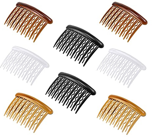 Zähne Haarspange Kämme Haare Seite Kamm Kunststoff Haarkamm Haarkamm Haarschmuck Einsteckkamm Kunststoff Haarspange Kämme Haar Kamm Seiten Haarkamm Damen für Feines Haar Und Brautschleier 8 Stücke