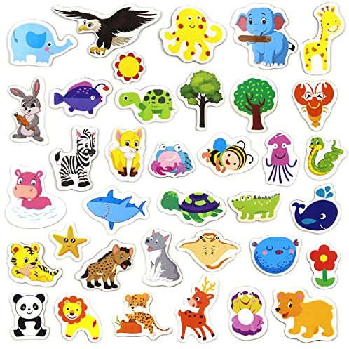 CONNECTION 36 Pezzi Magneti da Frigorifero Simpatici Calamite Frigo per Animali per L'apprendimento Prescolare in Aula Scolastica Frigoriferi Lavagne Bianche Decorativi Regali per Bambini