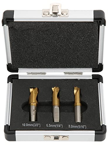 Artillery Spot Weld Drill Bits,3Pcs HSS Co Cobalt Spot Welding Spot Drill Bits Set,Titanium Coated Hexagon Spot Weld Cutter Cutting Accessories for Woodworking (6.5mm/8.5mm/10mm)