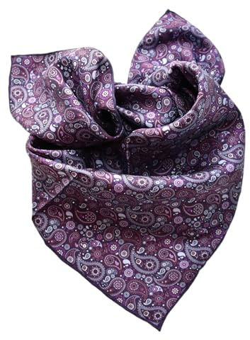 Prettystern sidenhalsduk 65 x 65 cm unisex sidenduk, handrullade kanter, 100 % sidenhalsduk huvudduk för kvinnor och män, 04 violett, 65 cm X 65 cm
