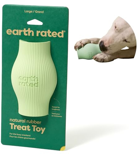 Earth Rated Treat Dispensing Dog Toy, Enrichment Toy for Adult and Puppy Dogs, Slow Feeder, Dishwasher and Freezer-Safe, Natural Rubber, Large, Green