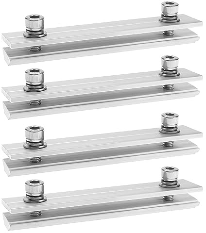 SG Store 4 conectores de perfil de riel de panel solar, conectores de riel de montaje de aluminio, kit de montaje de panel solar, accesorios de panel solar, 14 x 3 cm