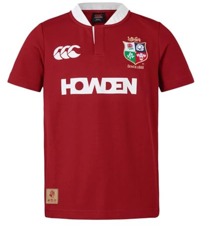 Canterbury Camiseta clásica Unisex de Manga Corta de los Leones británicos e irlandeses para Adultos, Dalia roja, Talla M