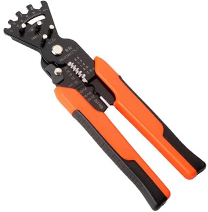 Tsudoku Pince à Dénuder 5 en 1 Pince à Cintrer les Fils Multifonctions Outil de Pliage D'Électricien Dénudage Artefact Boîte Électrique Facile à Utiliser Noir + Orange