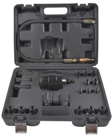 Bisenya 21tlg. Diesel Einspritzdüsen Abzieher, Adapter Injektoren Common Rail CDI Werkzeug Set, Pneumatischer Injektor Abzieher mit Adapter, Druckluft Injektoren Auszieher Werkzeug