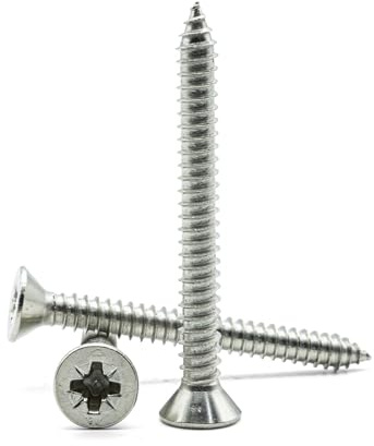 Hippo Hardware 3.5mm X 50mm (No.6 x 2) Countersunk Chipboard Self Tapping Wood Screws A4 Marine Grade Stainless Steel (Pack of 20)