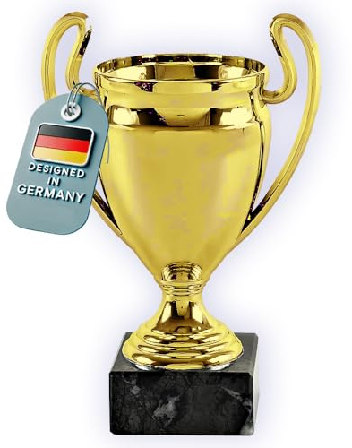 Larius Pokal Ehrenpreis - Universal Auszeichnung Trophäe mit/ohne Wunschtext (ohne Wunschtext, Gold, L)