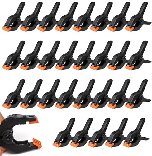 Sqxaldm 30 abrazaderas de resorte de nailon de 2 pulgadas, pinzas de sujeción, abrazaderas de sujeción con una mano, abrazaderas de plástico para trabajar la madera para proyectos de bricolaje,