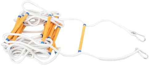 YILIKISS Feuerleiter mit 2 Karabiner, Strickleiter Feuerfeste Rettungsleiter 10M bis 200 kg für Brandbekämpfung Notfallhilfe Rettungsleine Lebensrettung (10M)