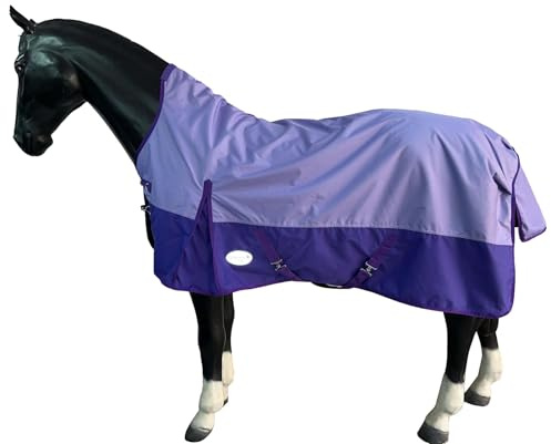 Equitack 600D Regendecke Pferd, 125cm | 0g Regular Fliegendecke Pferd 2-in-1 | wasserdichte Outdoordecke Pferd | Lavender/Plum