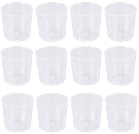 MAGICLULU Tasses à Mesurer et Plastique Pp Lot de 60 de 30ml Large Ouverture, Faciles à Nettoyer, Cuisine Laboratoire Scolaire