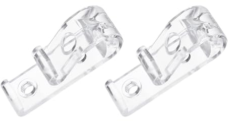 sourcing map 2Pcs 50x15mm Roller Shade Chain and Cord Hold Down, Curtain P Clip Fixation Hook, Bead Chain Tension Device for Roller Blinds, Roman Shades, Clear