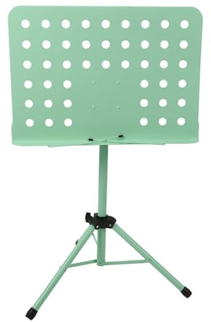 Atril de Música Ajustable en Altura, Plegable y Portátil con Base ABS y Estructura Metálica, Perfecto para Guitarra, Violín, Músicos y Orquestas (Verde)