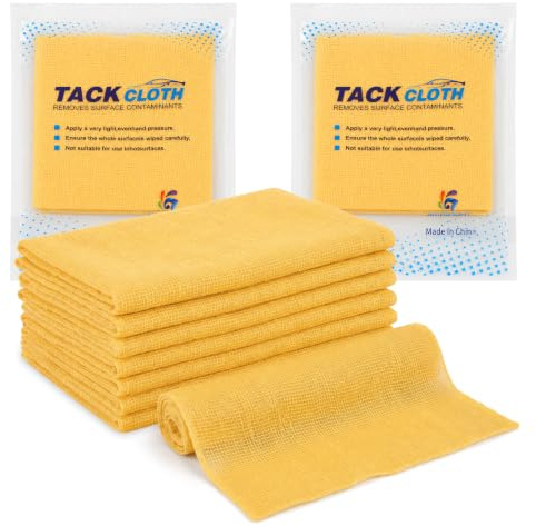 8 Stück Reißzwecktücher, 45 x 89,9 cm, für Holzbearbeitung, Schleifen | Tack Rags Tac Tuch für Autolackierung, Reinigung, Staubwischen, Flecken. Einzeln verpackt Wachsfrei & Silikonfrei