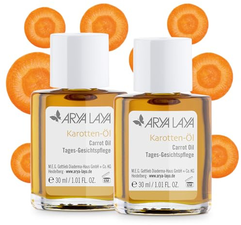 ARYA LAYA Karotten-Öl Tages-Gesichtspflege, 2 x 30 ml (Doppelpack) | Für einen leicht getönten Teint, beugt Falten vor, pflegt die Haut samtweich, für viele Hauttypen, vegan