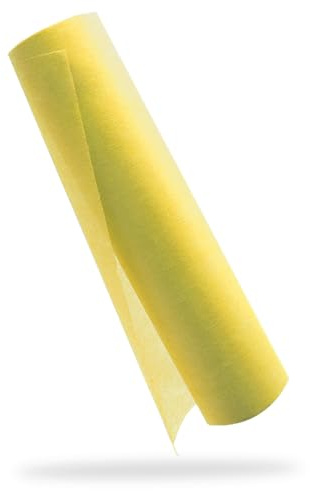 YUNSHANGHE Vlies Tischläufer, 30 cm x 25 m Tischdeko Tischläufer, Dekoratives Tischband für Taufe, Kommunion, Geburtstage, Hochzeiten und Party (Gelb)