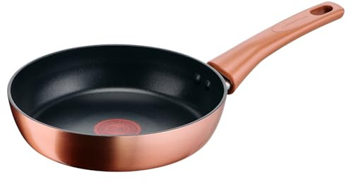 Lagostina Rosé, Padella Antiaderente Ø 20 cm, Colore Oro Rosa | Rivestimento Titanium, Indicatore di Calore Thermo-Signal, Manico Rivettato, Compatibile con Induzione