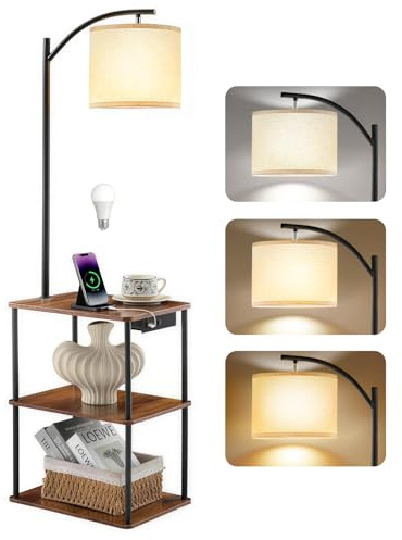 Wio-Mio Golvlampa med bord (rustik brun)
