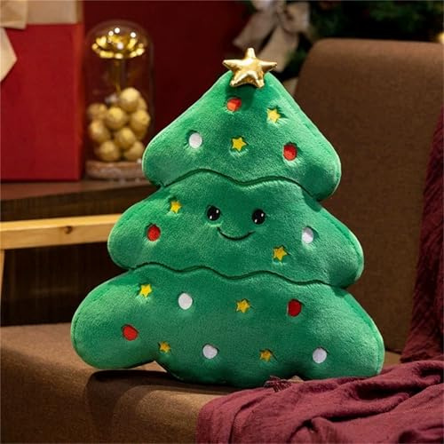 TROYSINC Plüschtier Weihnachten Süße Weiche Kuscheltiere im Dezember-Design Weihnachtsmann, Schneemann, Elch & Tannenbaum als Deko, Geschenk oder Kuschelkissen (Weihnachtsbaum 35 cm)