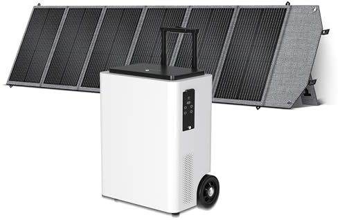 CTOLITY AP5000 Generateur Electrique Portable 5000W Portable Panneau Solaire 200W, 5120Wh LiFePO4 Station électrique, UPS, BMS, stockage rapide de courant, Générateur Solaire pour Camping/Jardin/RV