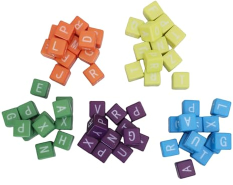 Asixxsix Buchstaben-Zuordnungsspiel, Dynamische Buchstaben und Tausende von Kombinationen Wortbildungs-Würfelspiel 60 Würfel Wortschatz-Würfelspiel Kunststoff Für 1 bis 5 Spieler