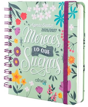 Grupo Erik Academic Diary 2026-2027 Page a Day - Amelie | Back to School Planner 2026-2027, Mid Year Diary 2026 2027 Day per Page | Spanish Gifts, Stationery Gifts