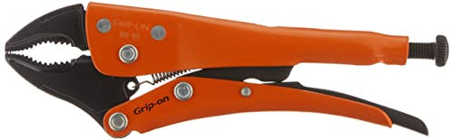 Grip-On 10 Nickel-Plated Curved Jaw Locking Pliers, Epoxy Coated Handles, 11110