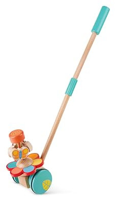 Hape Tanzende Schmetterlinge – Holz-Schiebespielzeug und Lauflernhilfe, flatternde Schmetterlinge beim Schieben & Ziehen, ab 12 Monaten