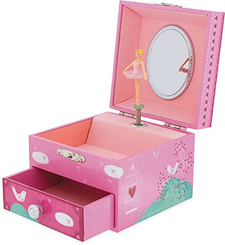 ULYSSE COFFRE MUSICAL CAGE AUX OISEAUX AVEC TIROIR – MELODIE CINDERELLA’S FREAMS OF THE BALL (Prokofiev) Couleurs d’Enfance 9510