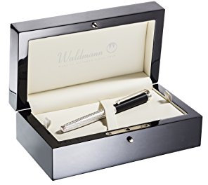 Waldmann luxuriöses Holzetui, für 1-2 Schreibgeräte, schwarz (ohne Inhalt)