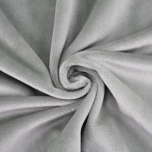 Kuschelweicher Microfaser Plüschstoff in vielen Farben - kullaloo SuperSoft SHORTY 1,5 mm Flor - hellgrau (silber) - Plüsch Meterware