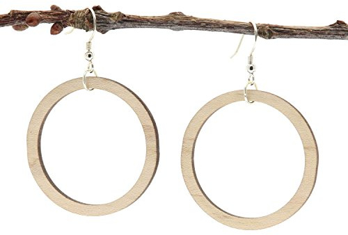NaturSchatulle Holzohrringe Holzschmuck Circum I natürliche Ohrhänger Holz 925 Sterling Silber Ohrringe Damen Ohrschmuck