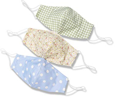 HOPE LOVE SHINE Masque À Motif Floral À Pois À Carreaux Pour Femmes Avec Boucle D'Oreille Réglable De Poche De Filtre, Masque En Tissu De Créateur À La Mode Cool Mignon, Paquet De 3