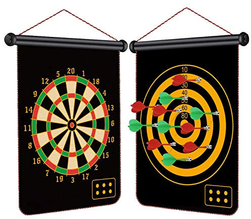 Magnetic Dart Board for Kids, 12pcs Magnetic Darts, 15 Double Sided Board Game Set, Safe Indoor Outdoor Family Game, Best Toy Gift for Teenager 5 6 7 8 9 10 11 12 13 14 15 Years Old Boys (15)
