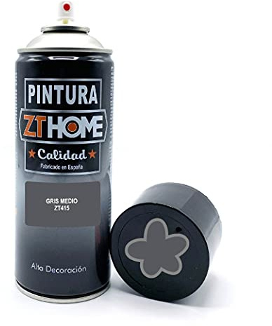 Pintura Spray 400ml imprimacion para madera, metal, ceramica, plasticos/Pintura para todo tipo de cosas y superficies Radiadores, bicicleta, coche, plasticos, microondas, graffiti (Gris medio)