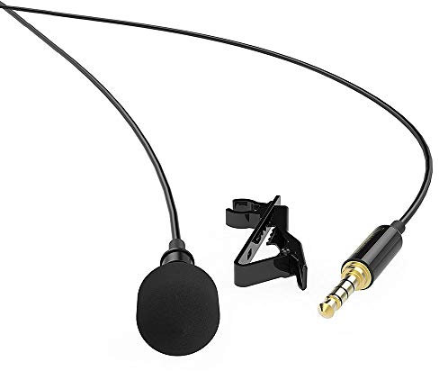ANCLLO Lavalier Lapel Clip-on Omnidireccional Condensador Micrófono de Solapa para Cámara Smartphone Microfono para Moviles Entrevista Podcast en vivo