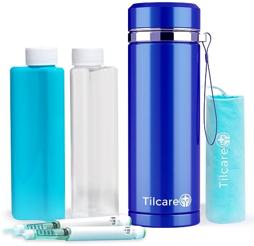 Porta Insulina Termico da Viaggio 74H - Borsa Termica per Insulina Grande | Astuccio Termico per Insulina con Panetti di Ghiaccio | Porta Penna Insulina Refrigerante 74H per 4 Penne e Fiale