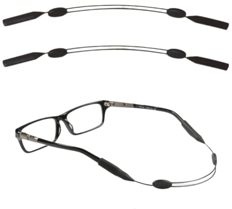 Cinturino per Occhiali, 2 Pezzi Cordino per occhiali regolabile, laccio occhiali da sole sportivi universali, laccetto occhiali in silicone uomo donna bambini, viene fornito con gancio per l'orecchio