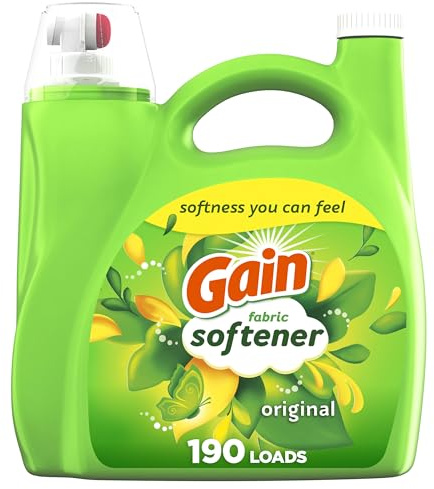 Gain Liquid Fabric Softener, Original Scent, 140 FL OZ, 190 Loads, Liquid Fabric Softener For Soft, Fresh Laundry