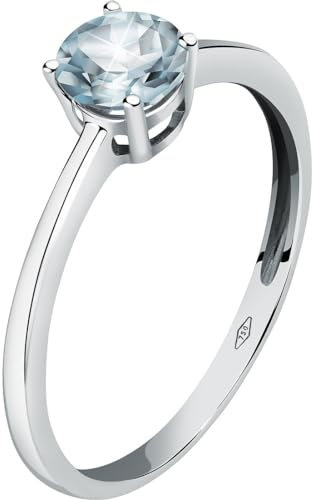 CHRIST Damen-Damenring 585er Weißgold 1 Topas 56, Weißgold 32025337