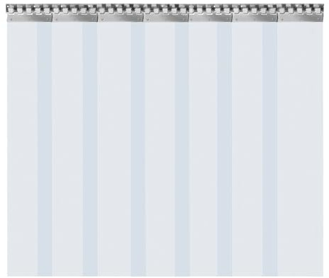 PVC Streifen Tür Vorhang, 200x18cm PVC - Lamellenvorhang Bausatz Vorhang Transparent Kunststoff Ersatz Streifen Vorhang-Tür, Halterung Set Klare für Supermarkt Gefrierschrank Kühler Lager